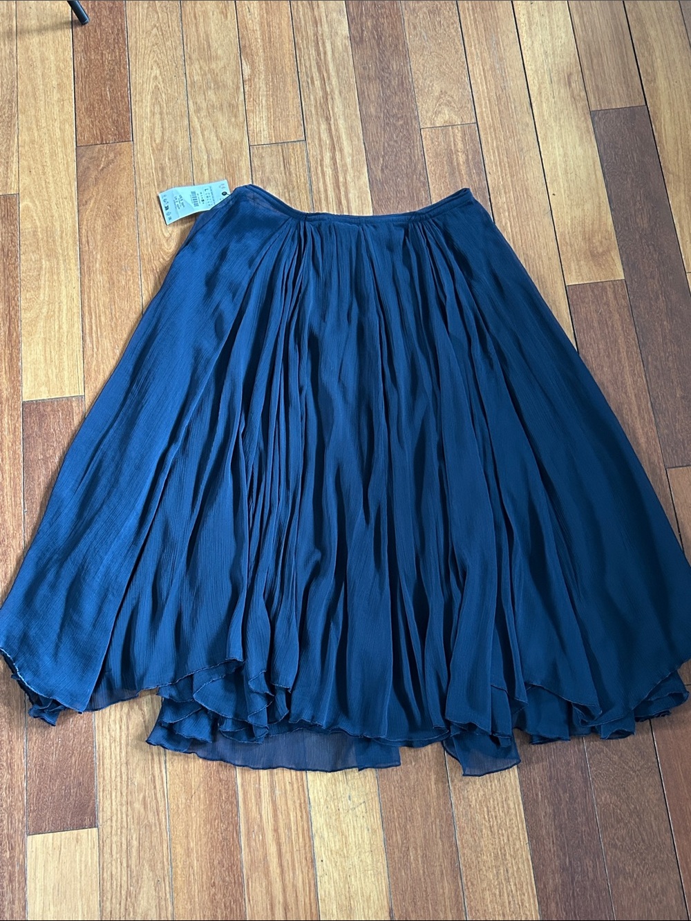 Zara Navy Blue Pleated Circle Skirt
